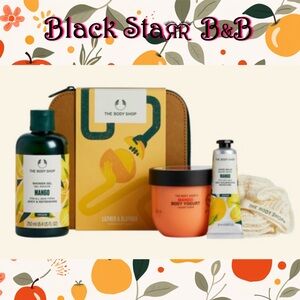 🥭“The Body Shop” Lather & Slather Mango 4-Piece Gift Set. NEW
